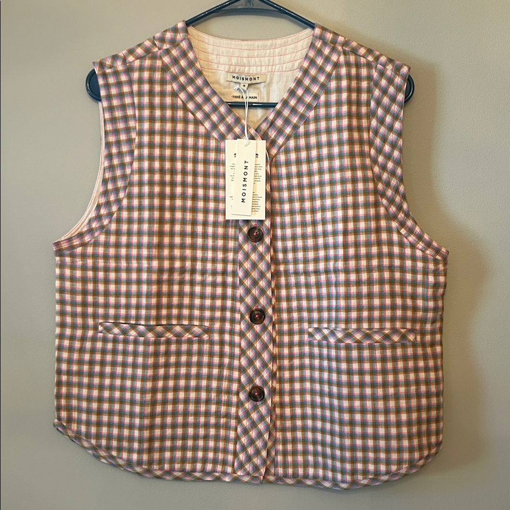MOISMONT Women’s Paula Vest, No.742, Nagpur Pop Pink, Size Medium, NWT